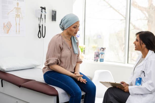 cancer patient talking to physician