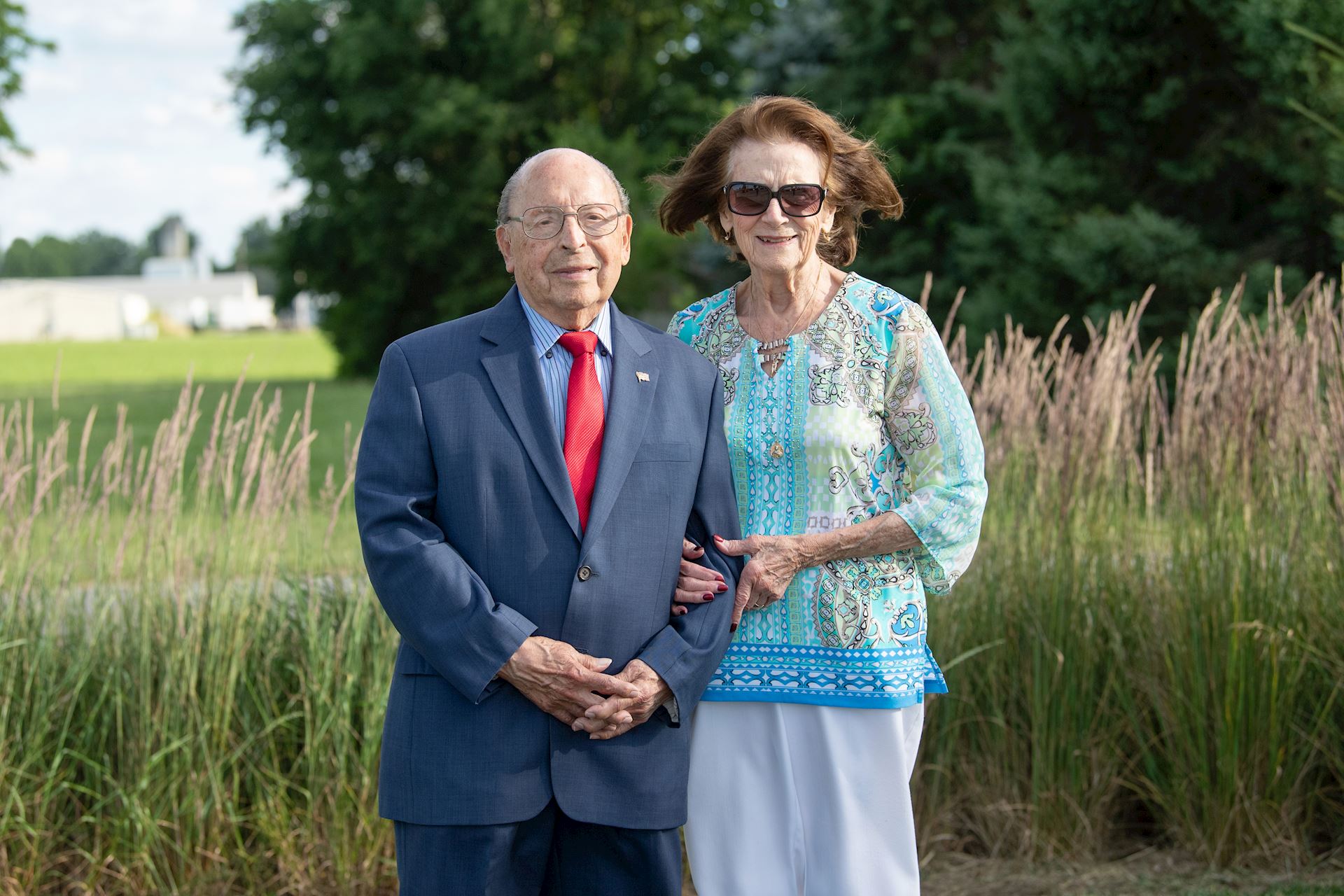 Two people standing together